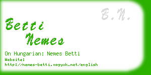 betti nemes business card